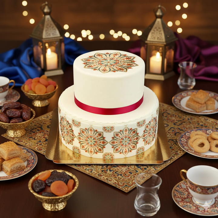 Deluxe Mandala 2-tier cake
