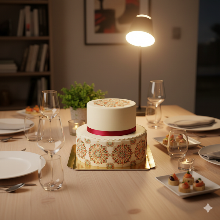 Deluxe Mandala 2-tier cake
