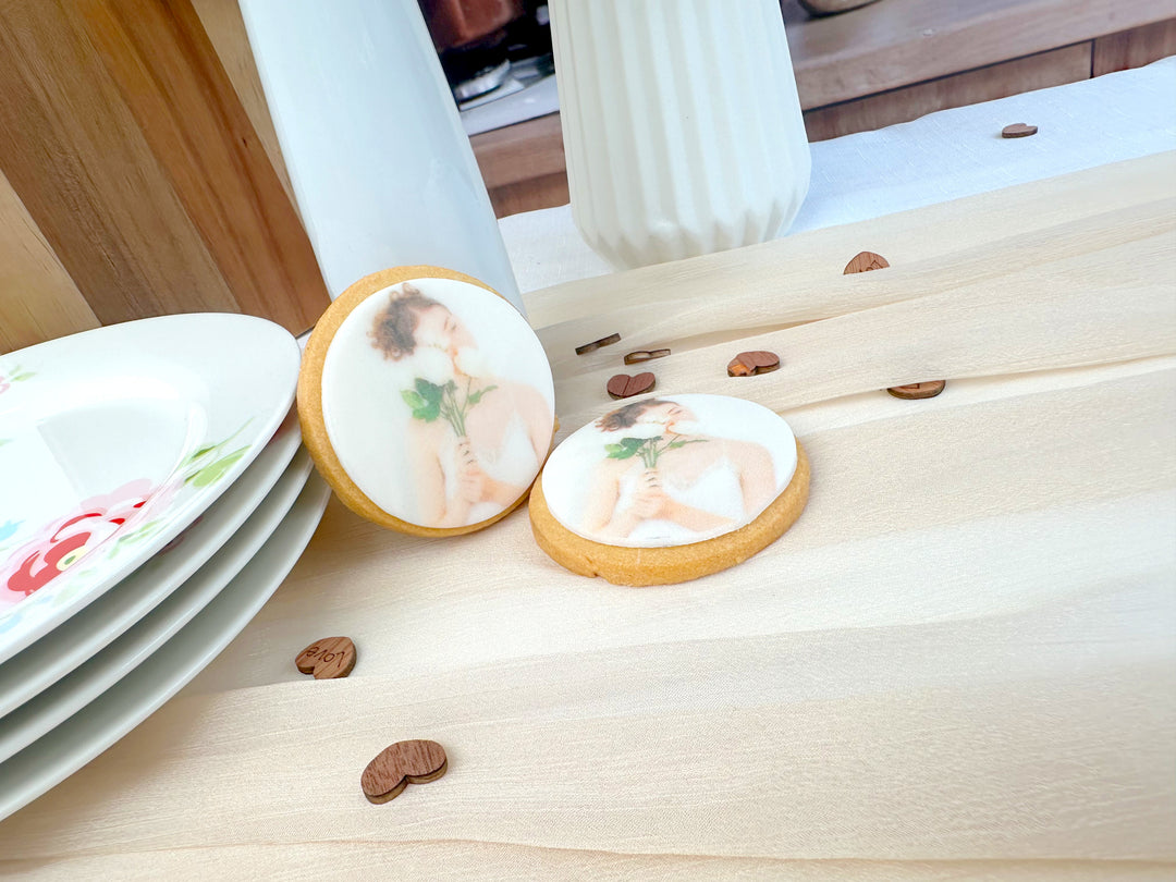 Photo biscuit, round (12 pieces)