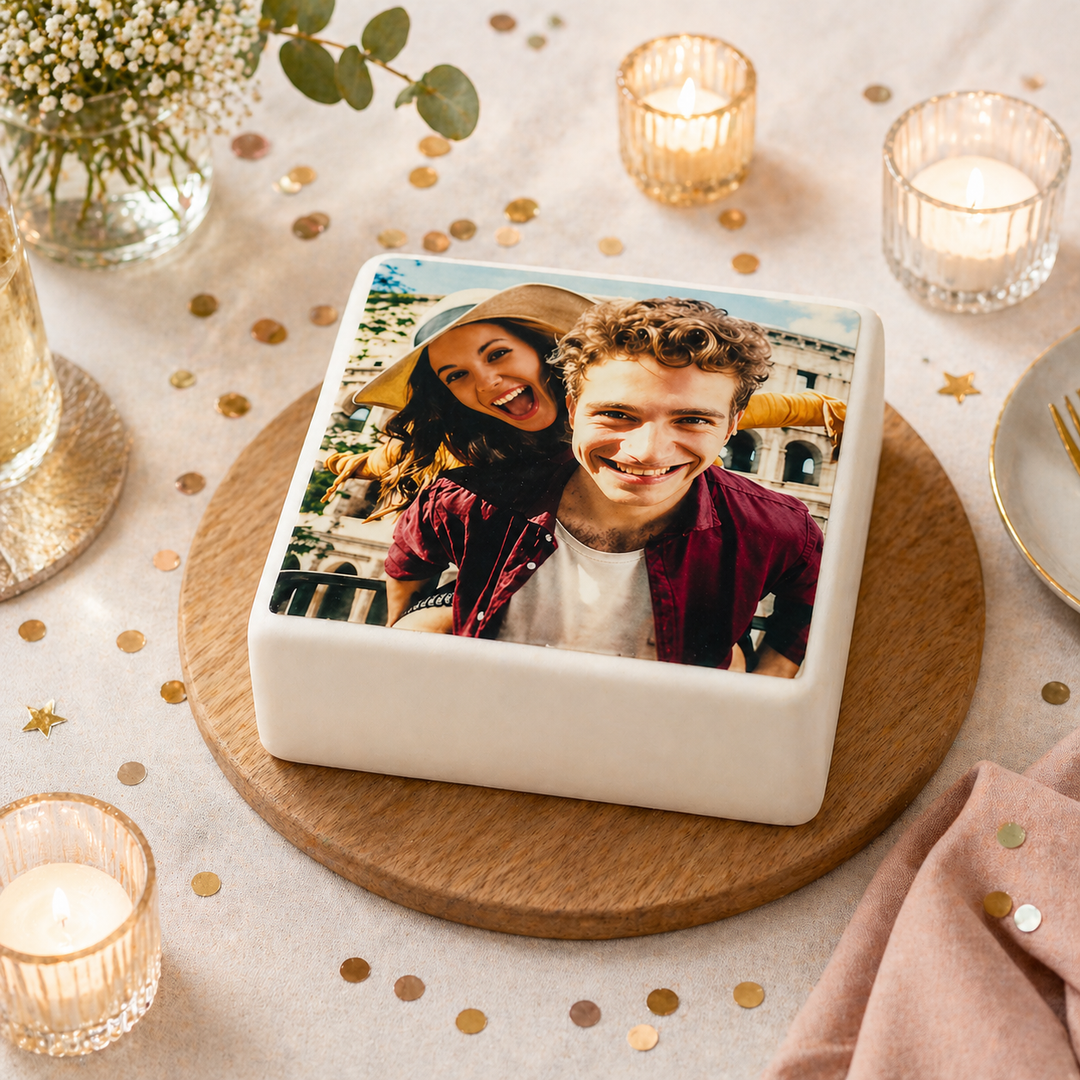 Square photo cake