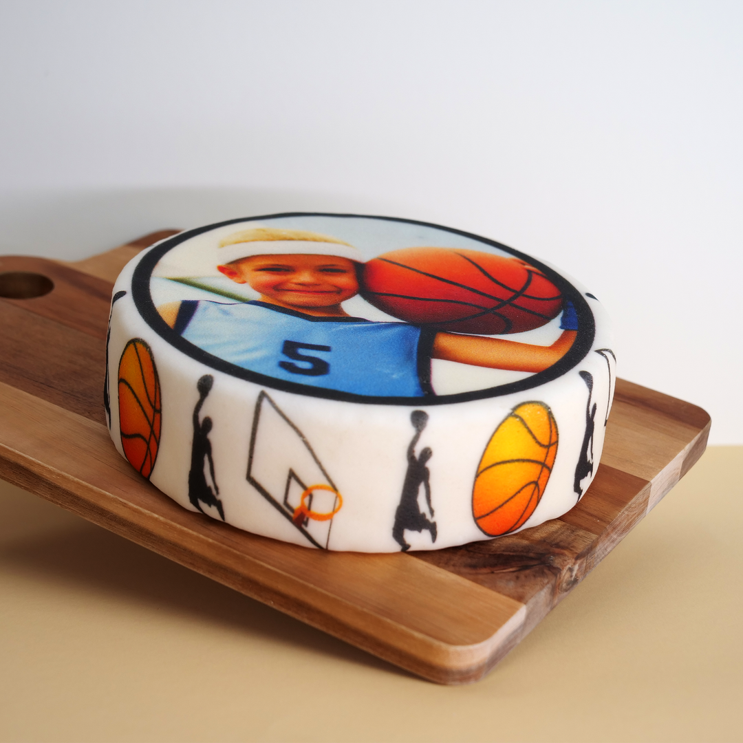 Photo Cake With Basketball Frame, round