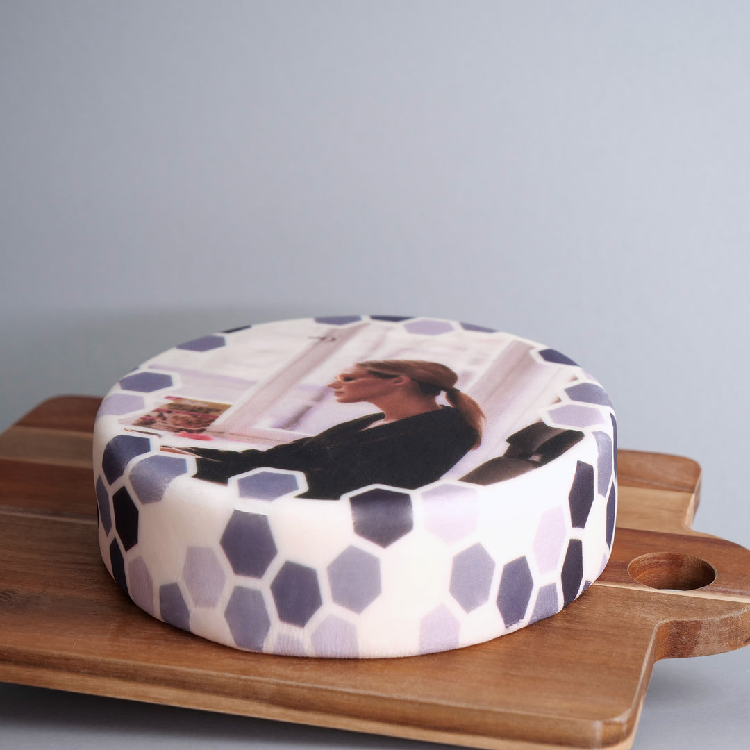 Photo Cake With Business Frame, round