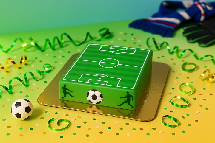 Football pitch cake