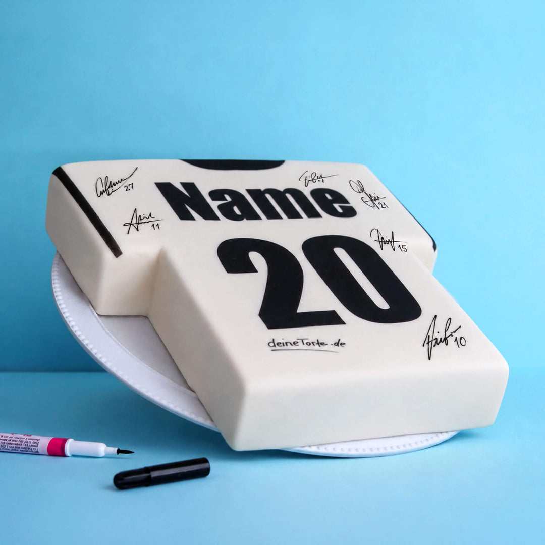 Football shirt cake for signing