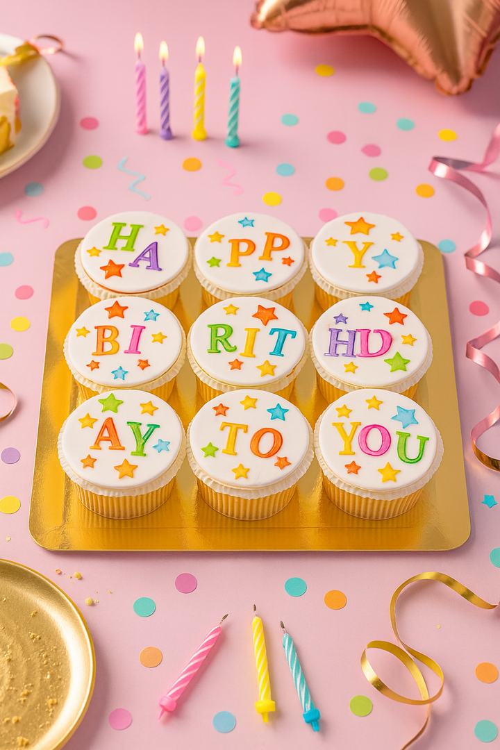 Birthday cupcakes, 9 pieces
