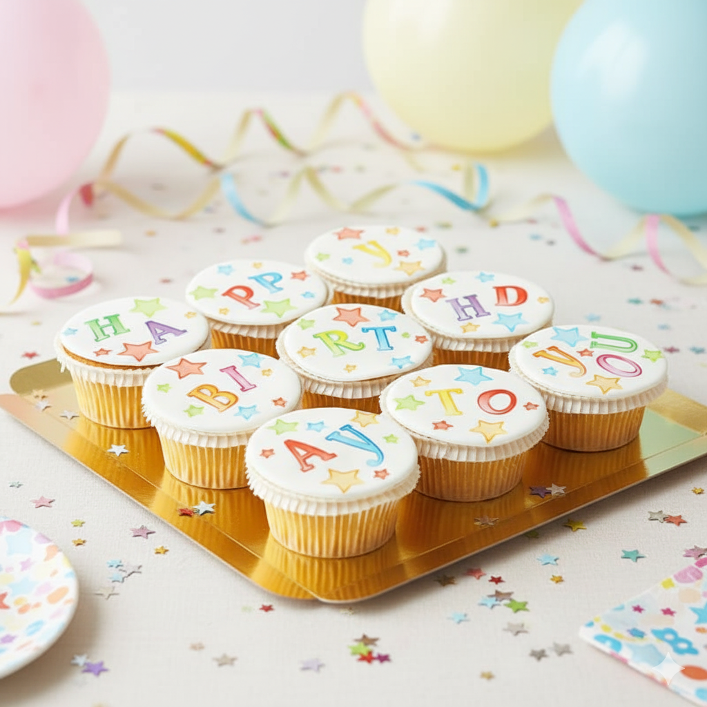 Birthday cupcakes, 9 pieces