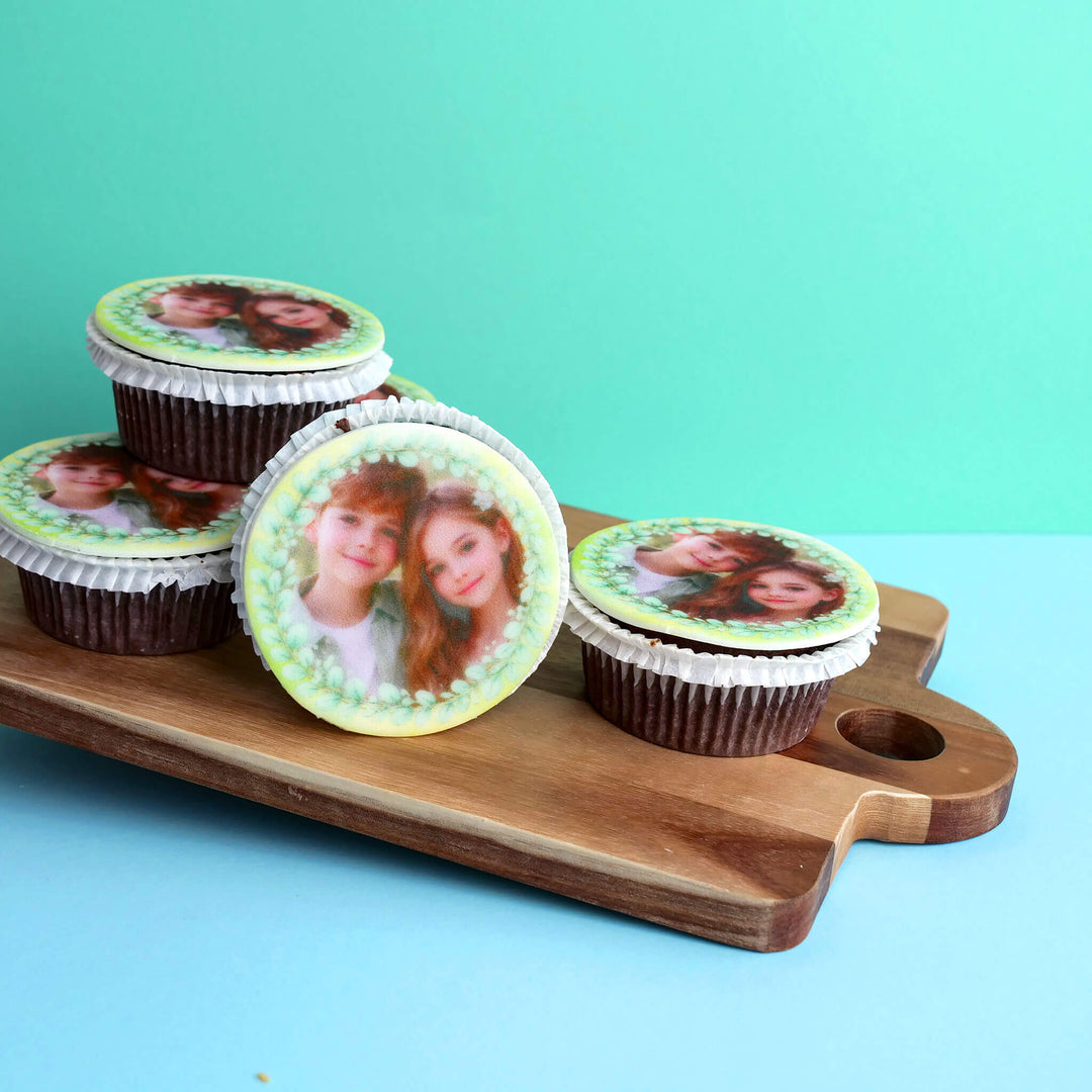 Green Eucalyptus Photo Cupcakes (9 pieces)