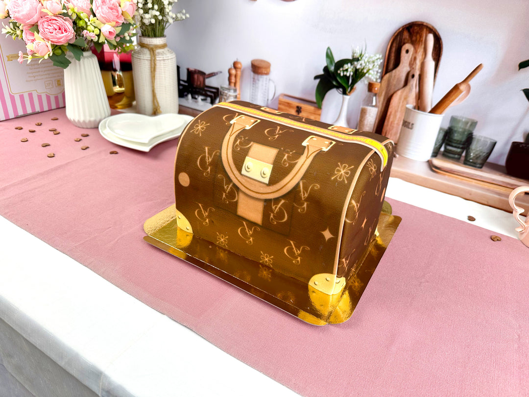 Handbag Cake VG, brown with beige details