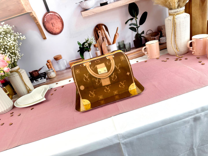 Handbag Cake VG, brown with beige details