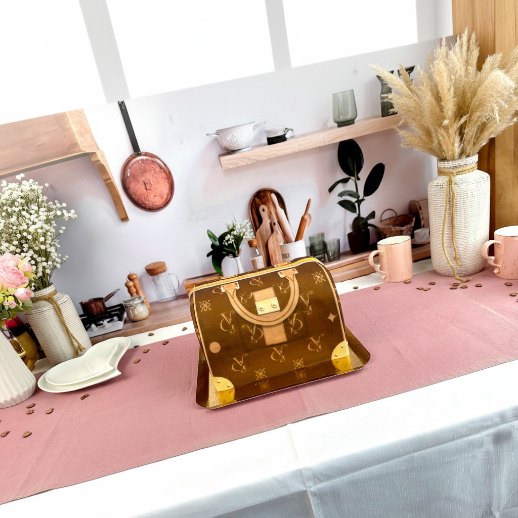 Handbag Cake VG, brown with beige details