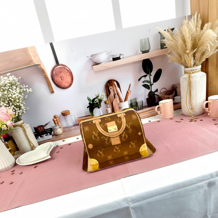 Handbag Cake VG, brown with beige details