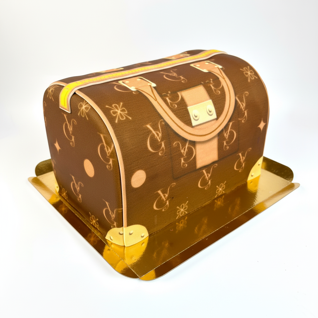 Handbag Cake VG, brown with beige details