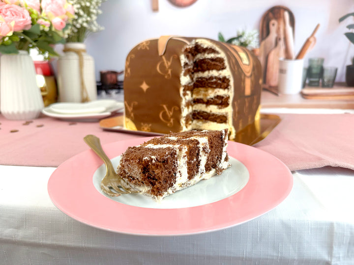 Handbag Cake VG, brown with beige details