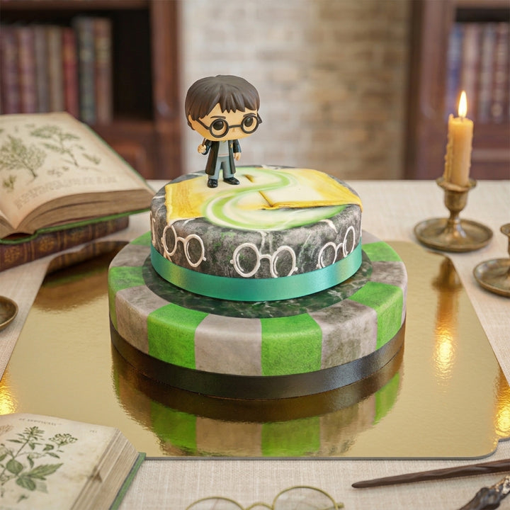 Harry Potter® on a two-tier Basilisk cake