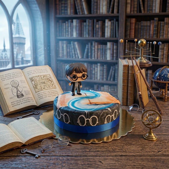 Harry Potter® on a blue magic cake