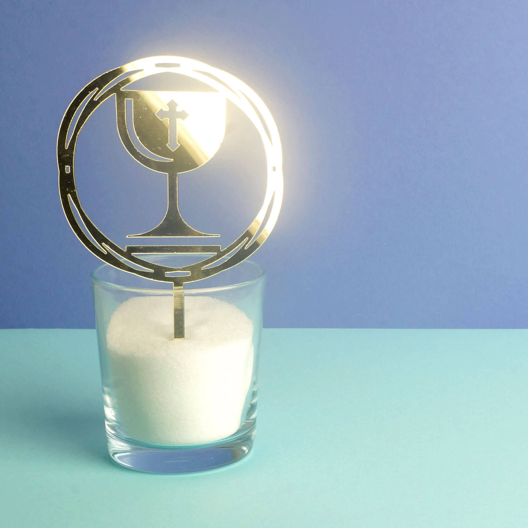 "Communion" Gold Cake Topper