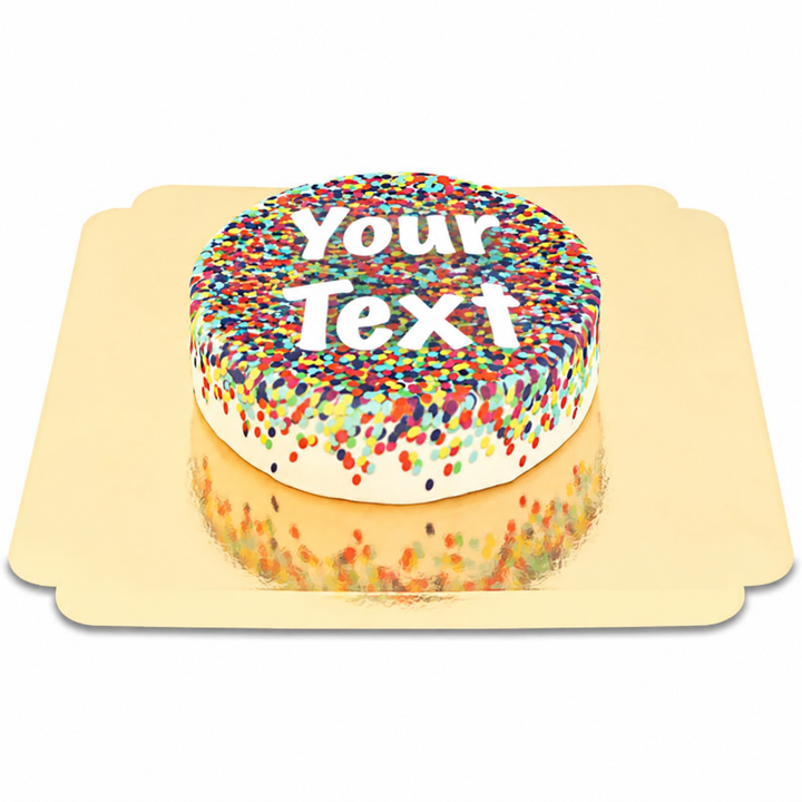 Confetti cake + personalised message