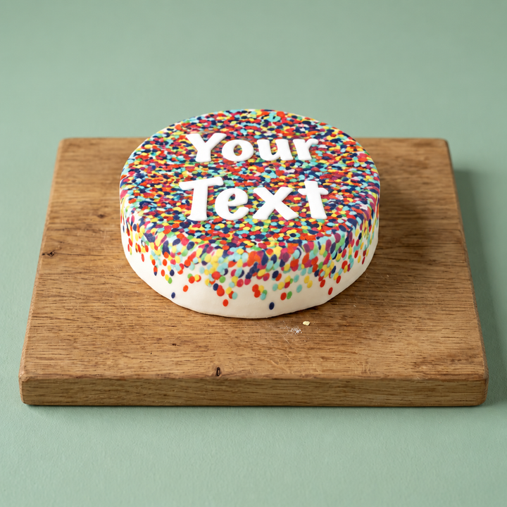 Confetti cake + personalised message