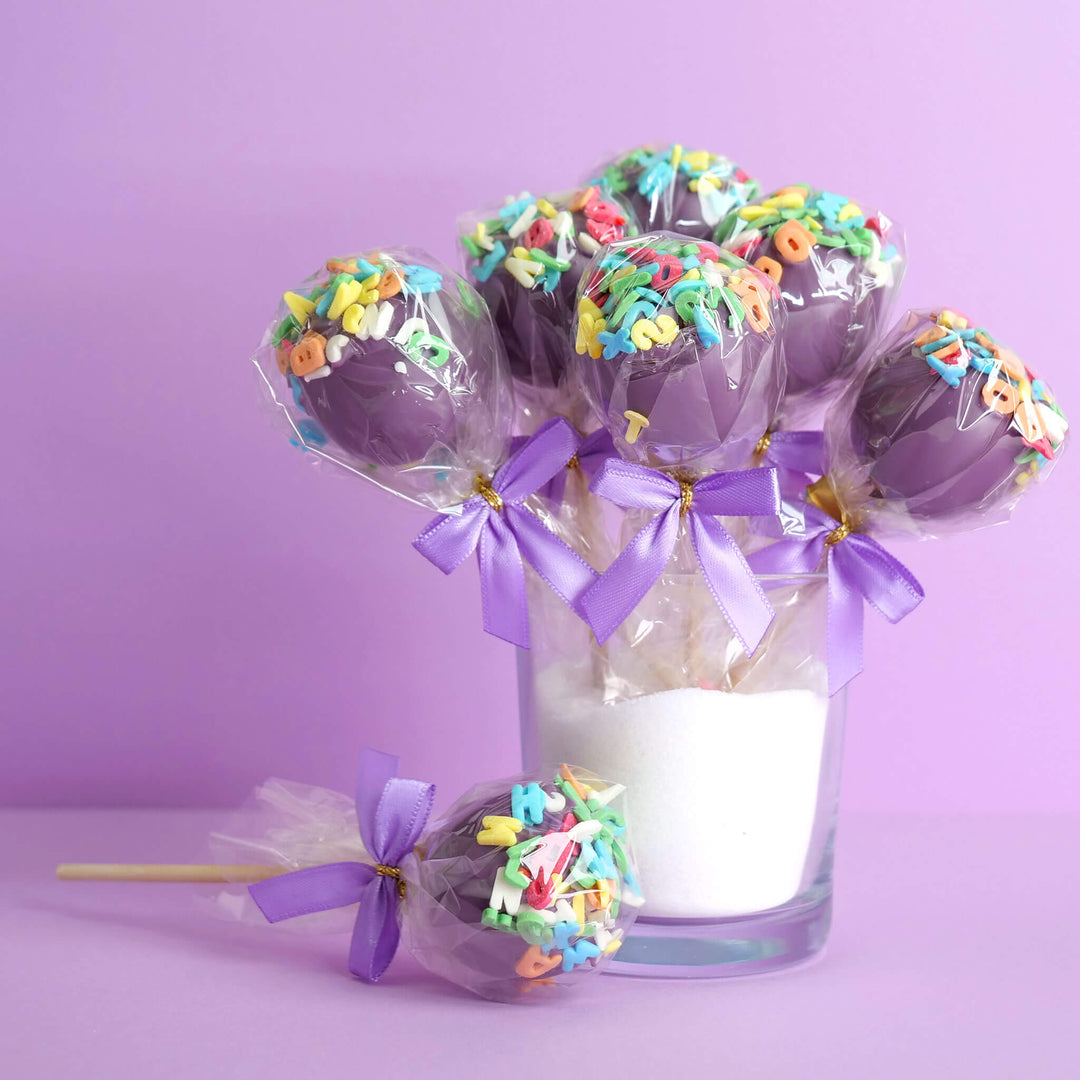 Purple Letter Cake Pops (12 pieces)