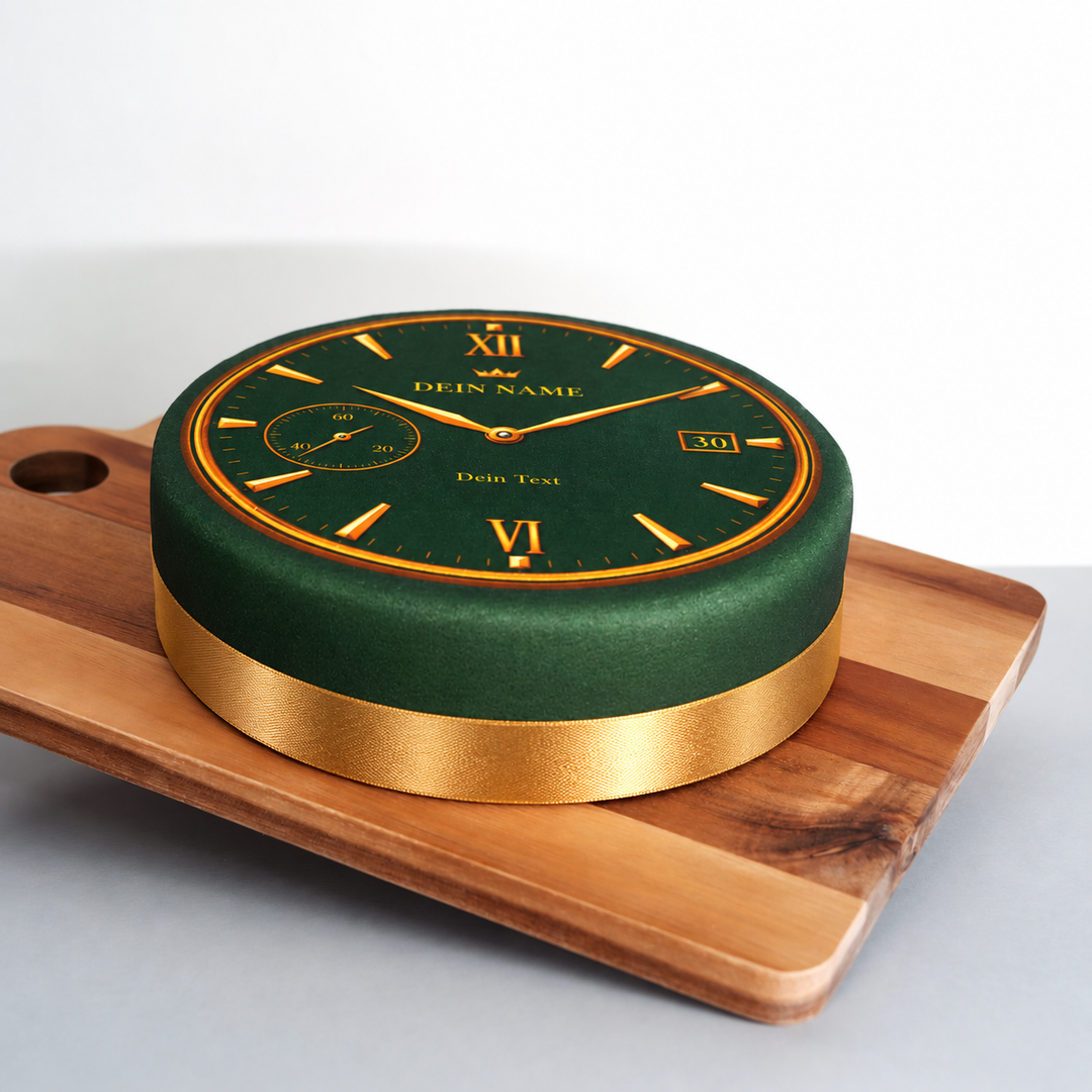 Luxury Watch Cake, emerald green