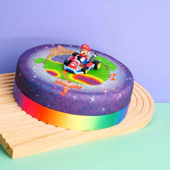 Mario Kart® on a painted planet cake