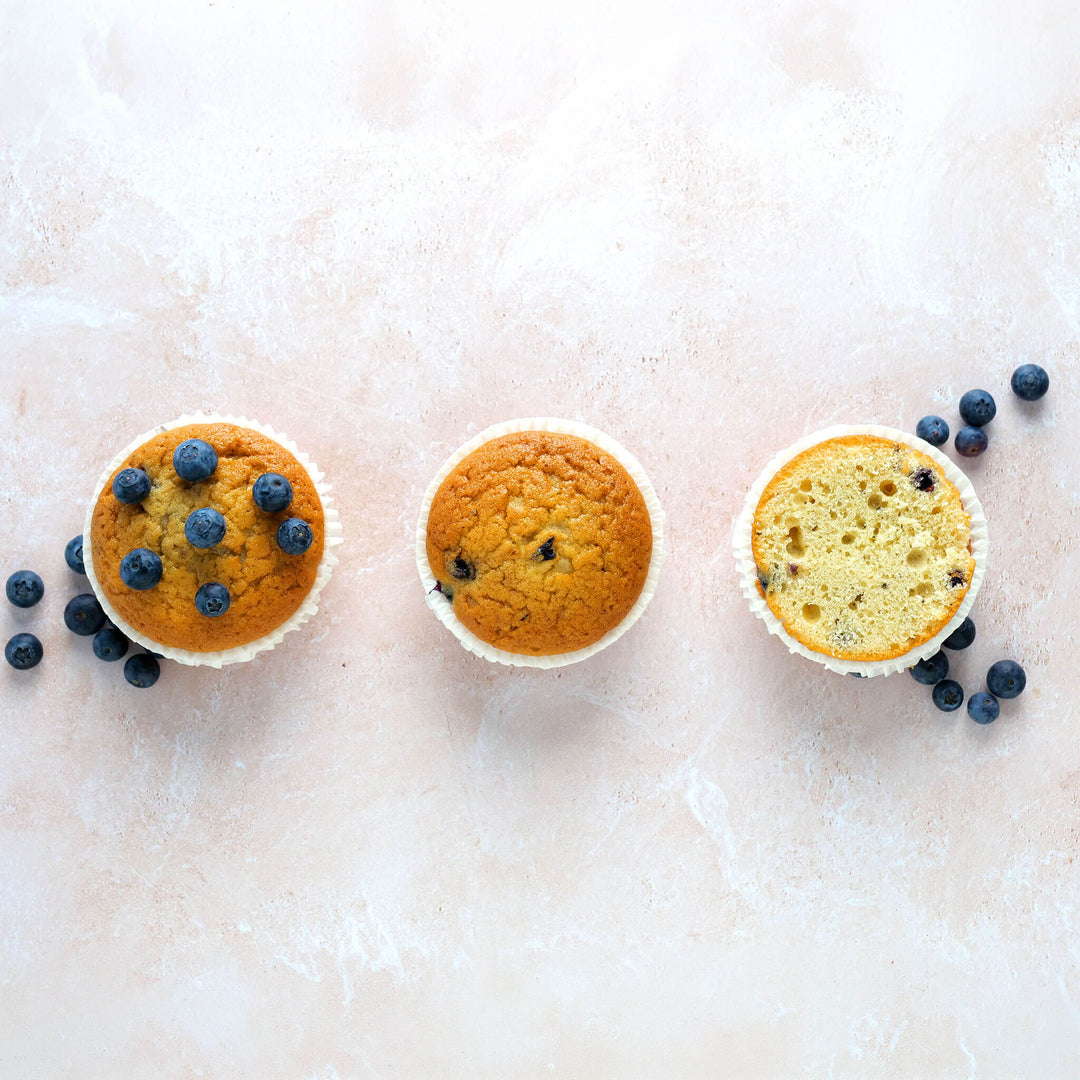 Blueberry muffins, 9 pieces