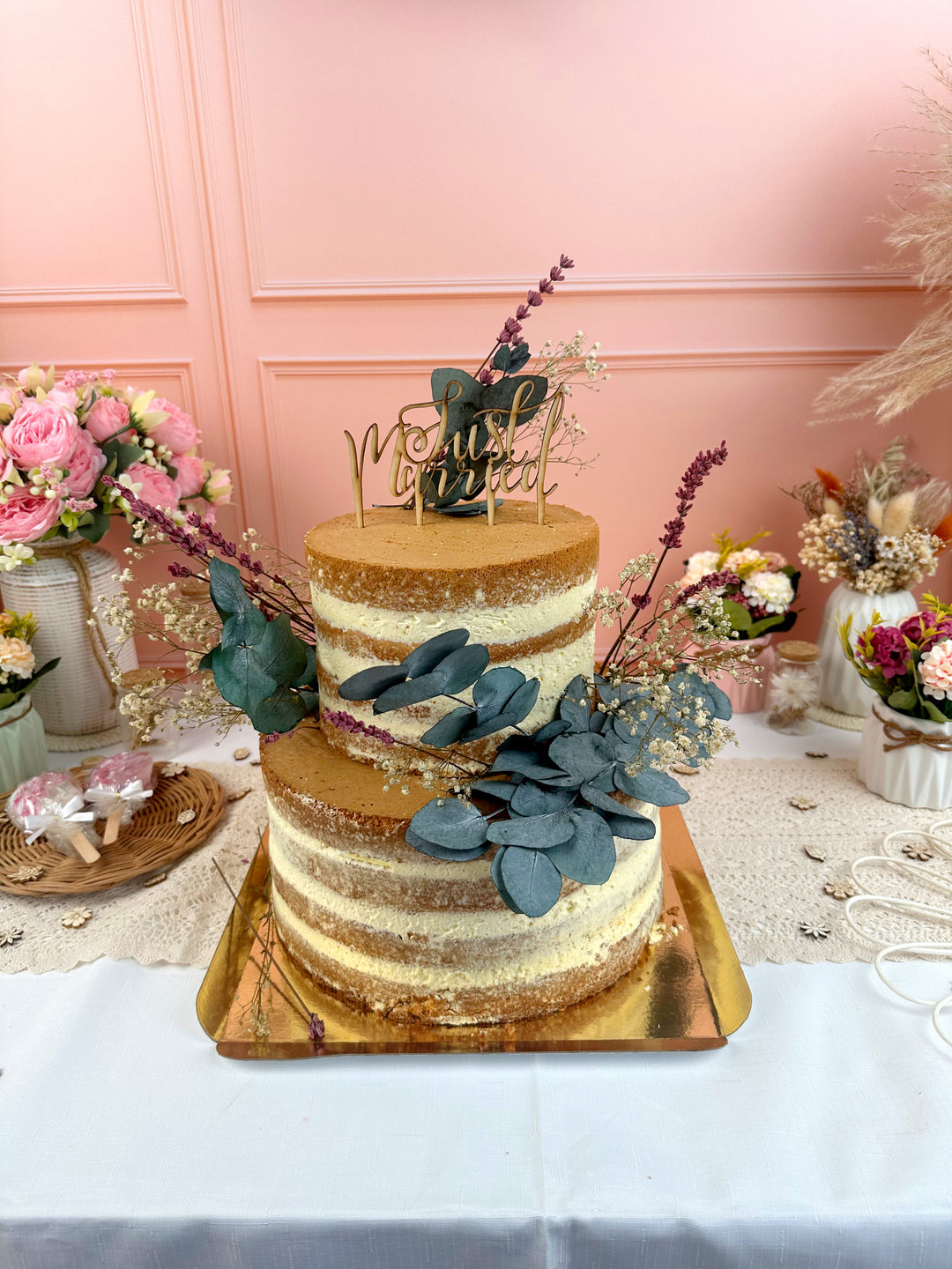 Naked Cake wedding cake – vanilla/raspberry