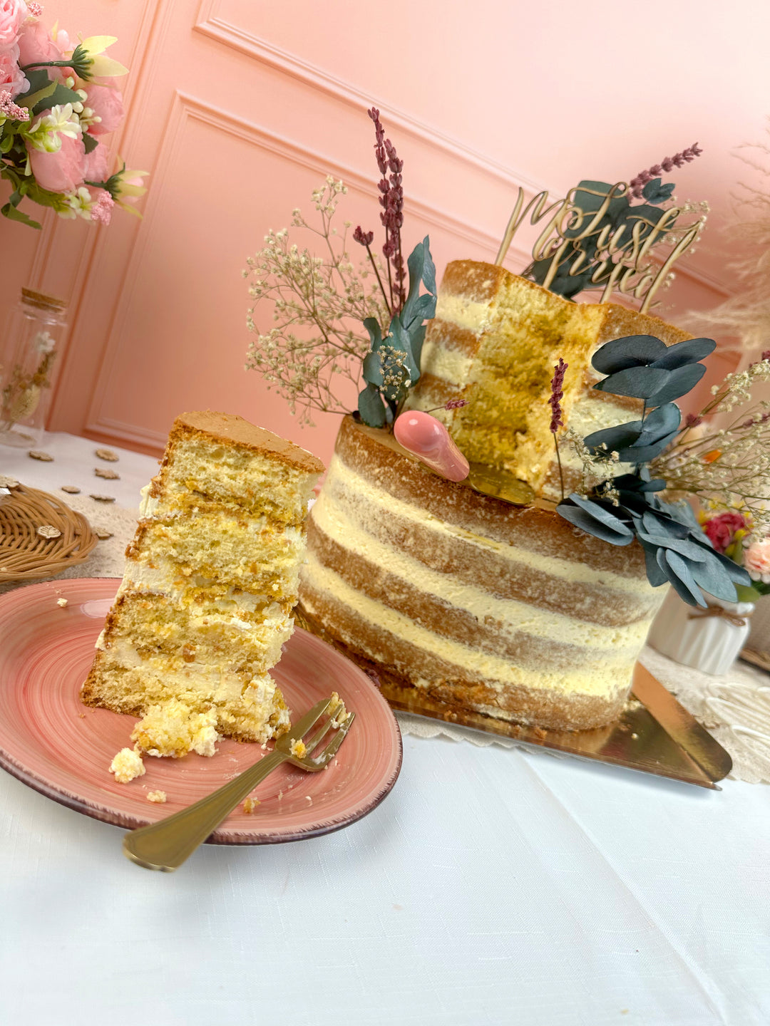 Naked Cake wedding cake – vanilla/raspberry