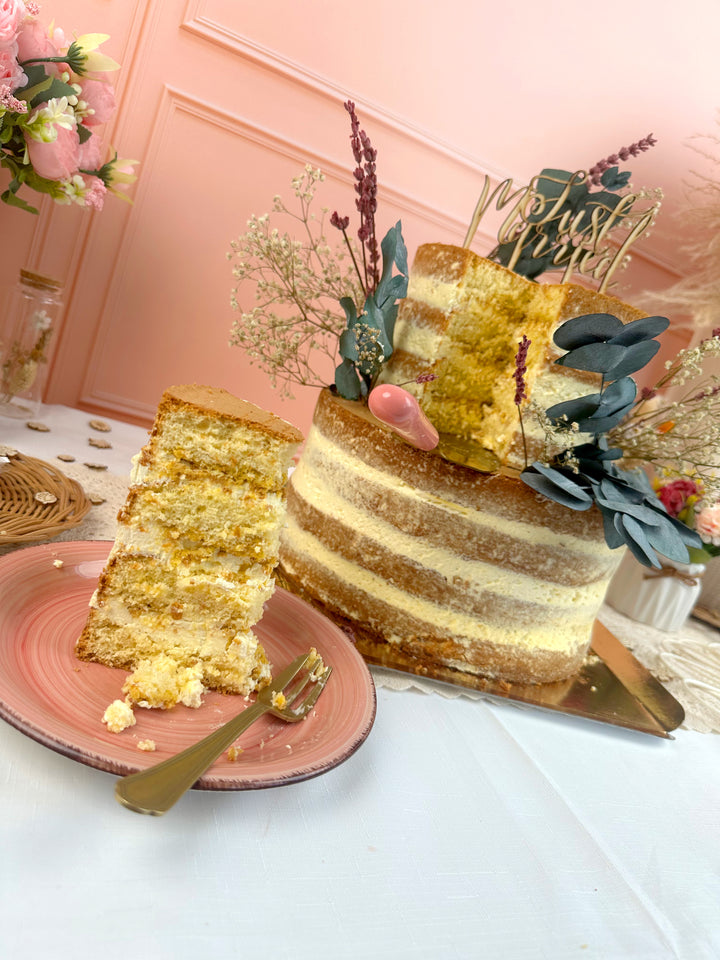 Naked Cake wedding cake – vanilla/raspberry