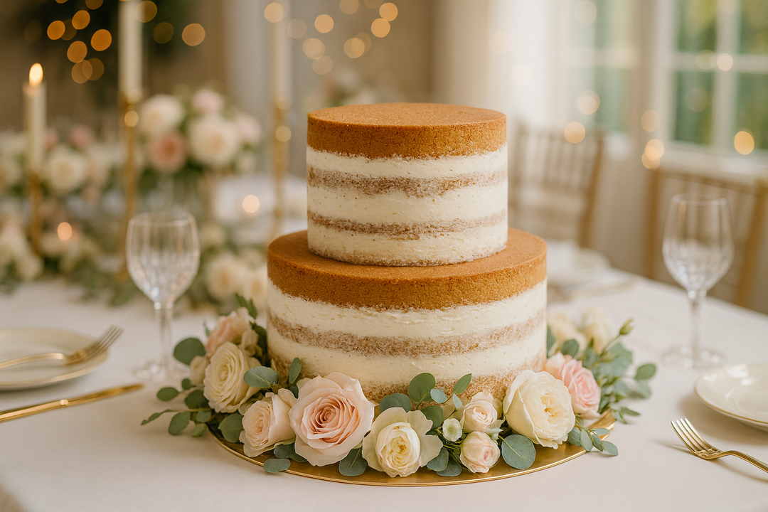 Naked Cake wedding cake – vanilla/raspberry