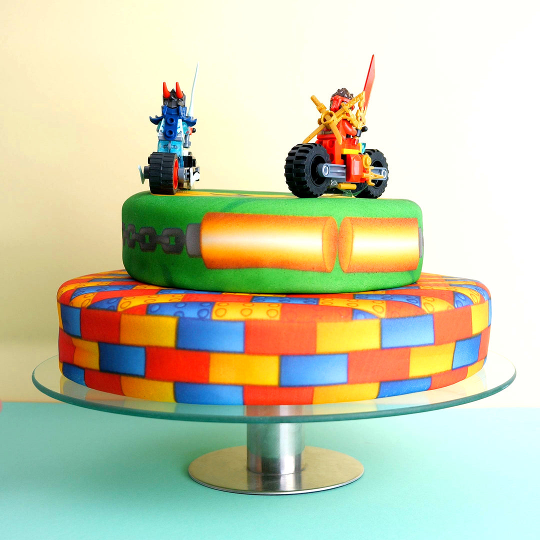 Lego® Ninjago® on a two-tier ninja cake
