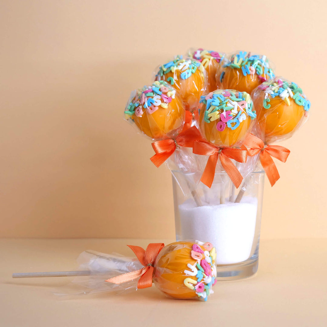 Orange Letter Cake Pops (12 pieces)
