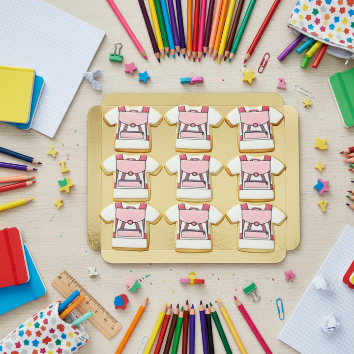Pink Schoolbag Biscuits (12 pieces)