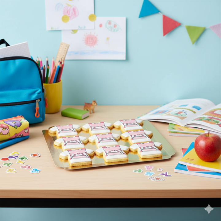 Pink Schoolbag Biscuits (12 pieces)