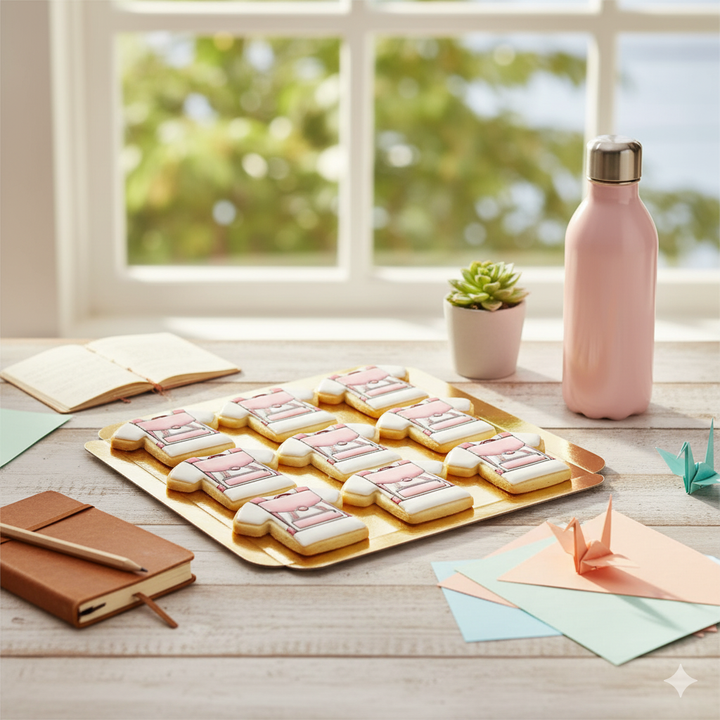 Pink Schoolbag Biscuits (12 pieces)