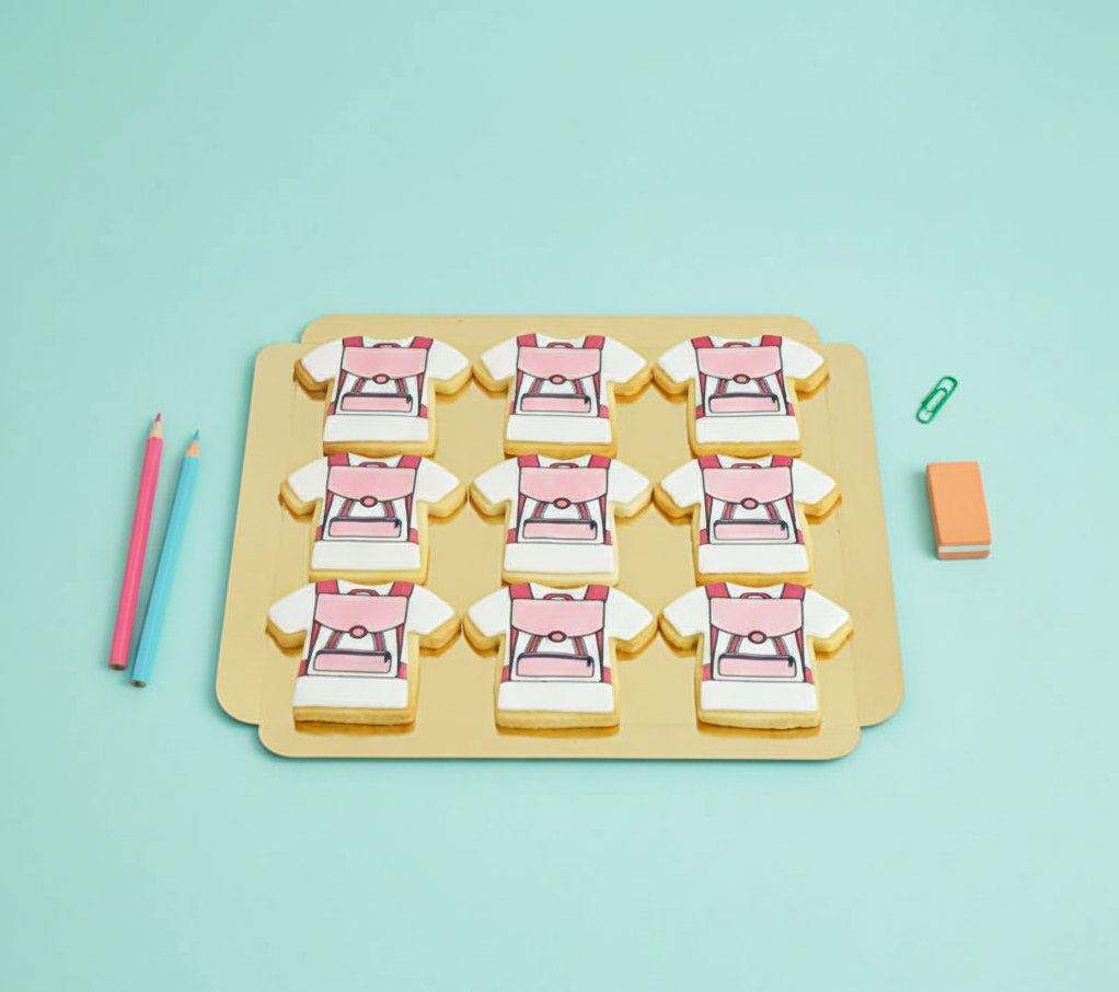 Pink Schoolbag Biscuits (12 pieces)