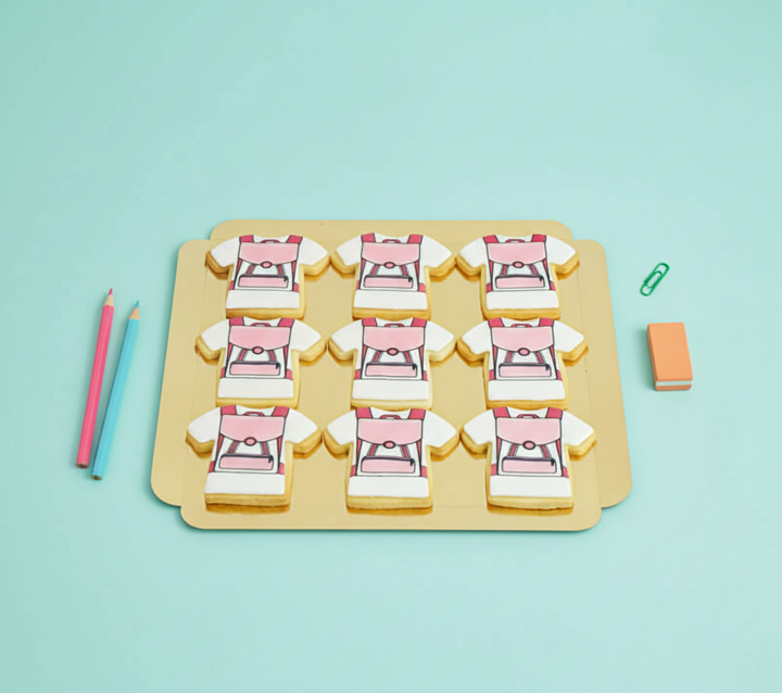 Pink Schoolbag Biscuits (12 pieces)