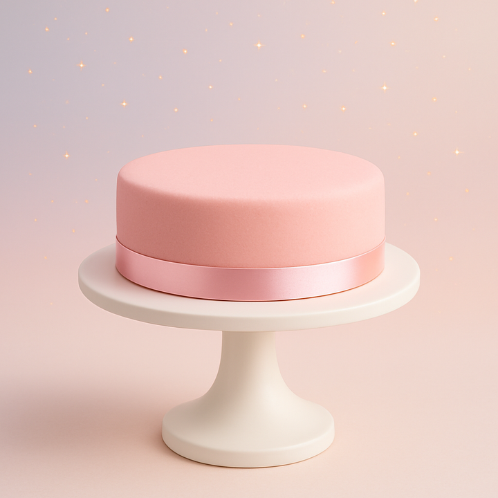 Pink cake with cake ribbon