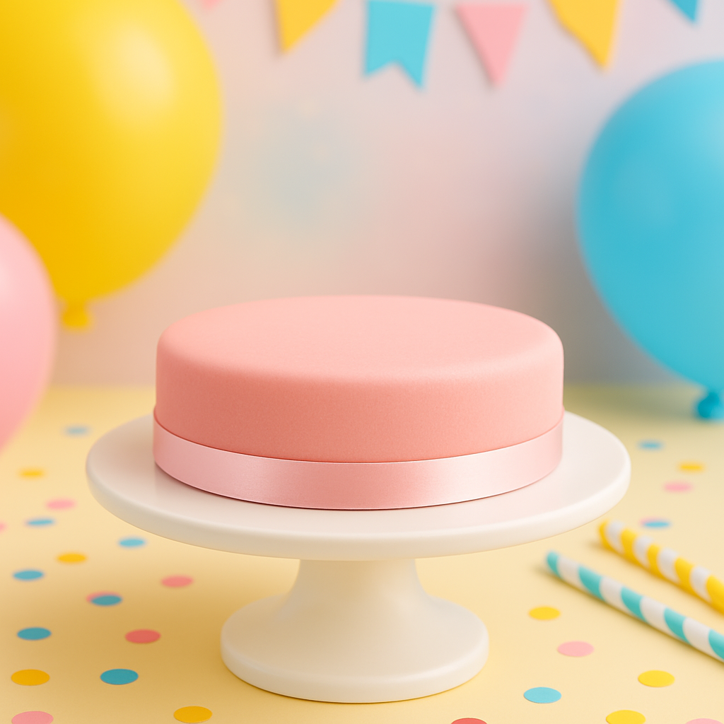 Pink cake with cake ribbon