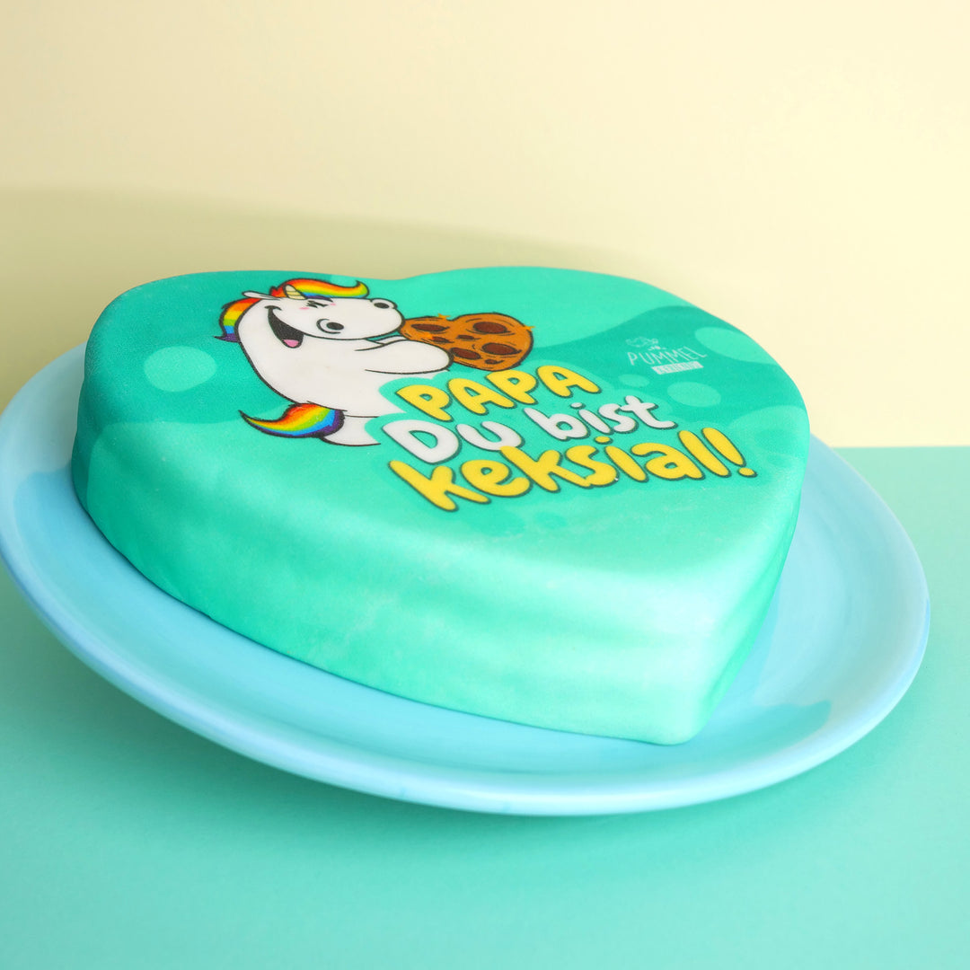 Chubby Unicorn “Dad, you're amazing!” Heart Cake