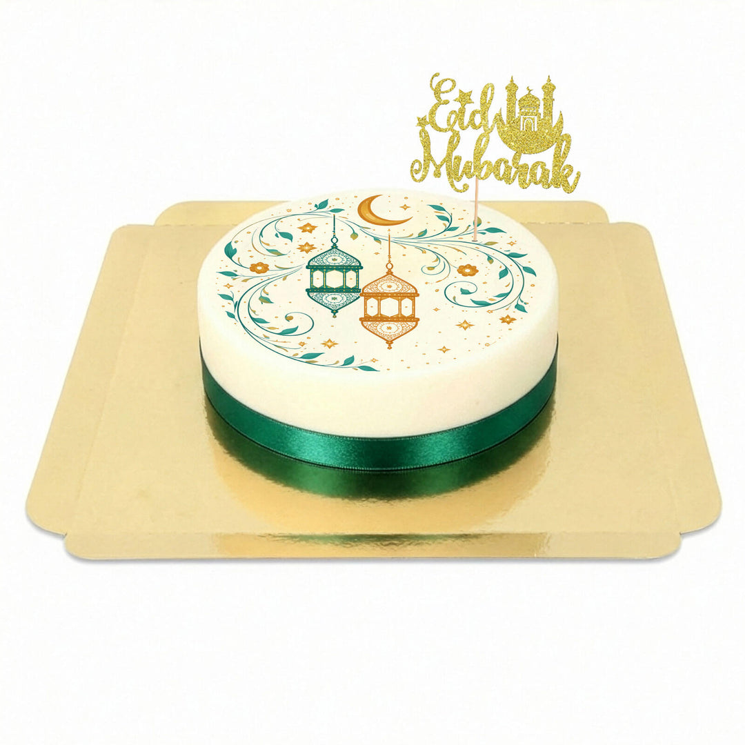 Eid Mubarak Cake with Cake Topper