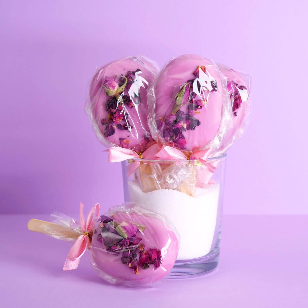 Pink Rose Petal Cake Popsicles (10 pieces)
