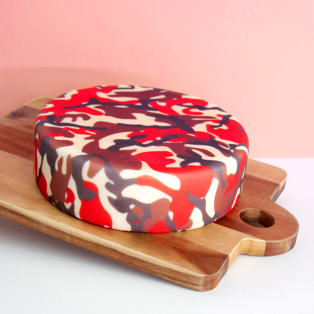 Red Camouflage Cake
