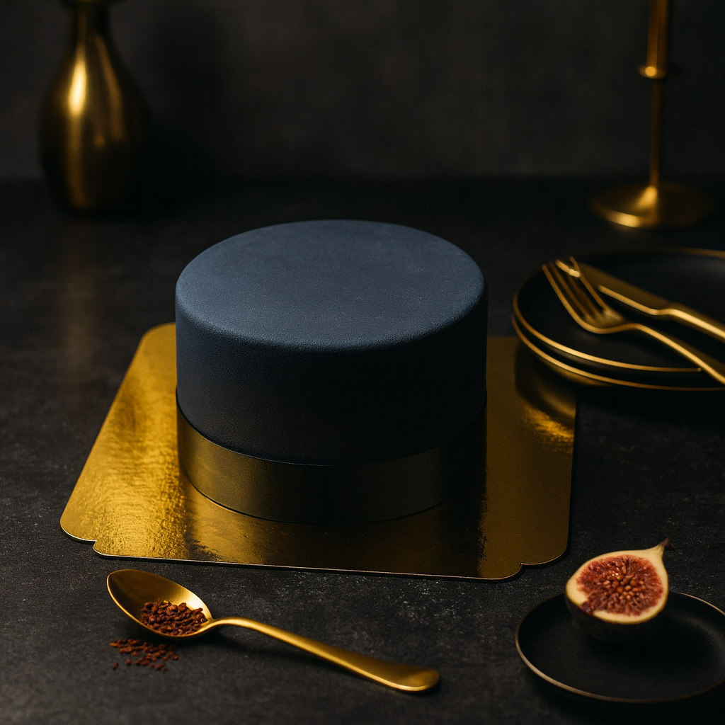 Black Deluxe Cake with Cake Ribbon