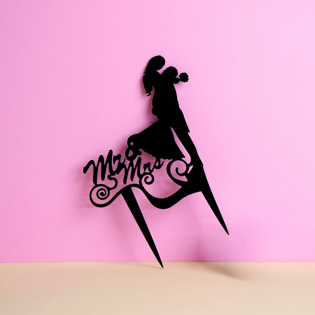 Mr & Mrs Cake Topper - Black