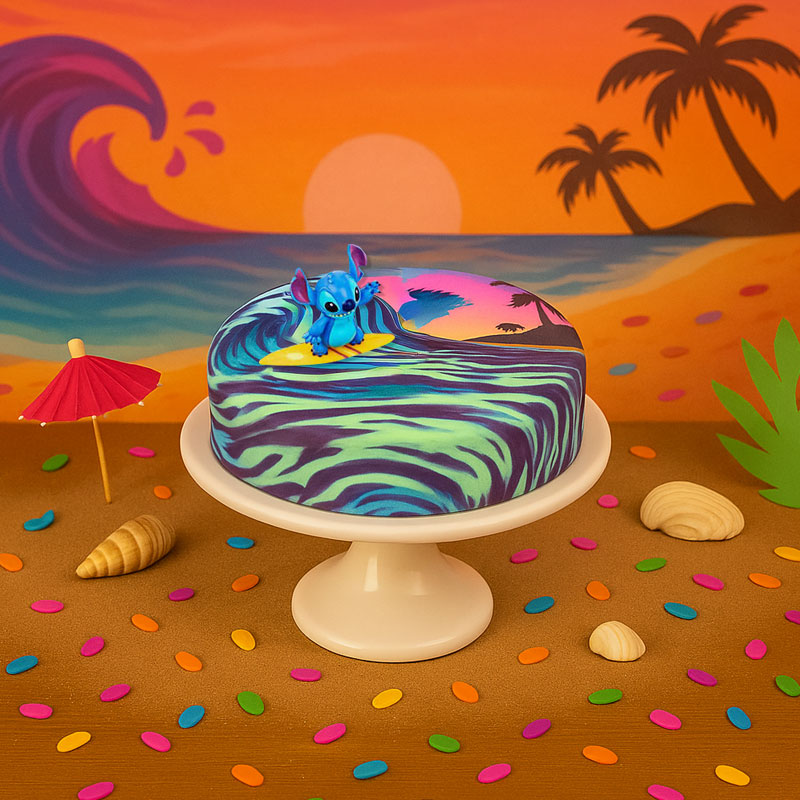 Stitch® on a Surfer Cake