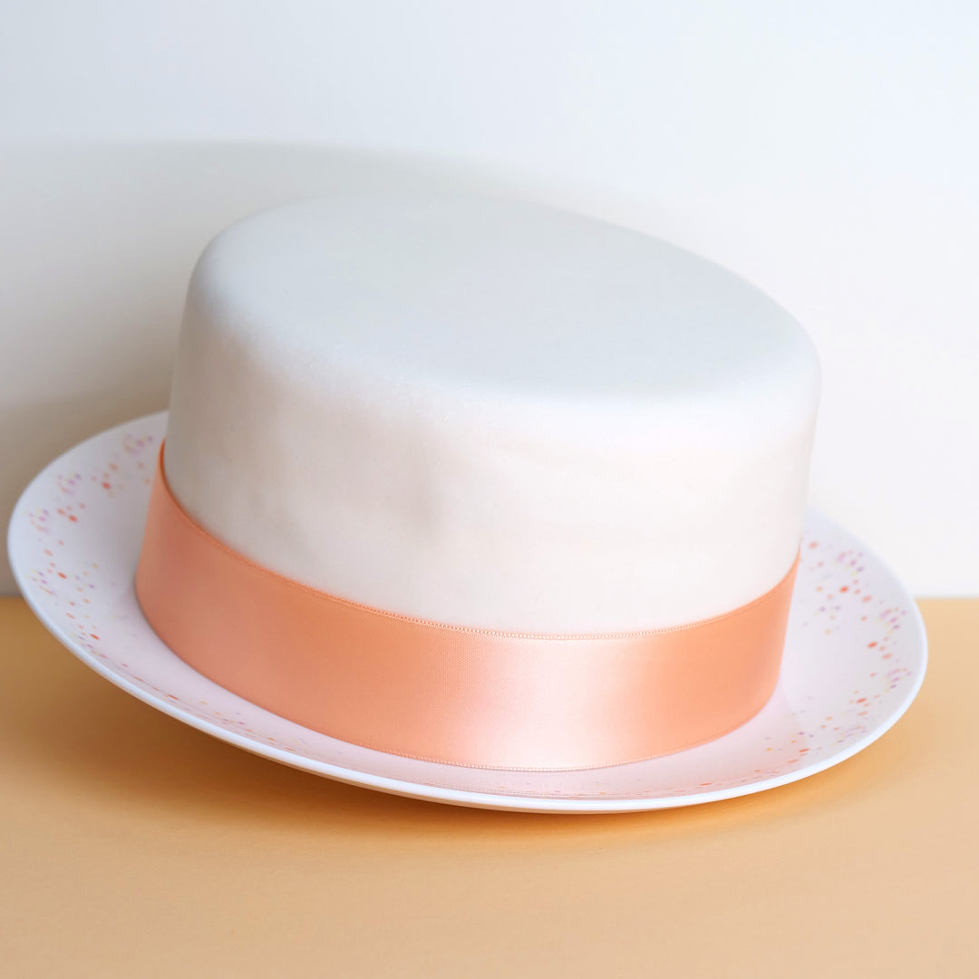 White Deluxe Cake with Cake Ribbon