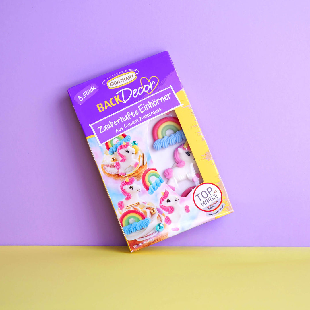 Enchanting unicorn sugar decorations (8 pieces)