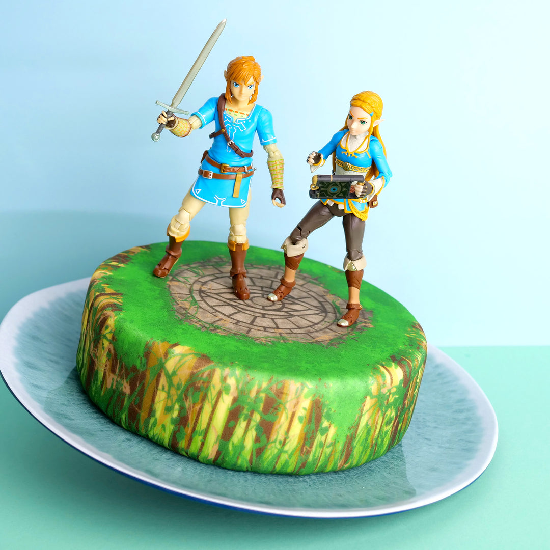 Zelda® & Link® on a Forest Ruins Cake