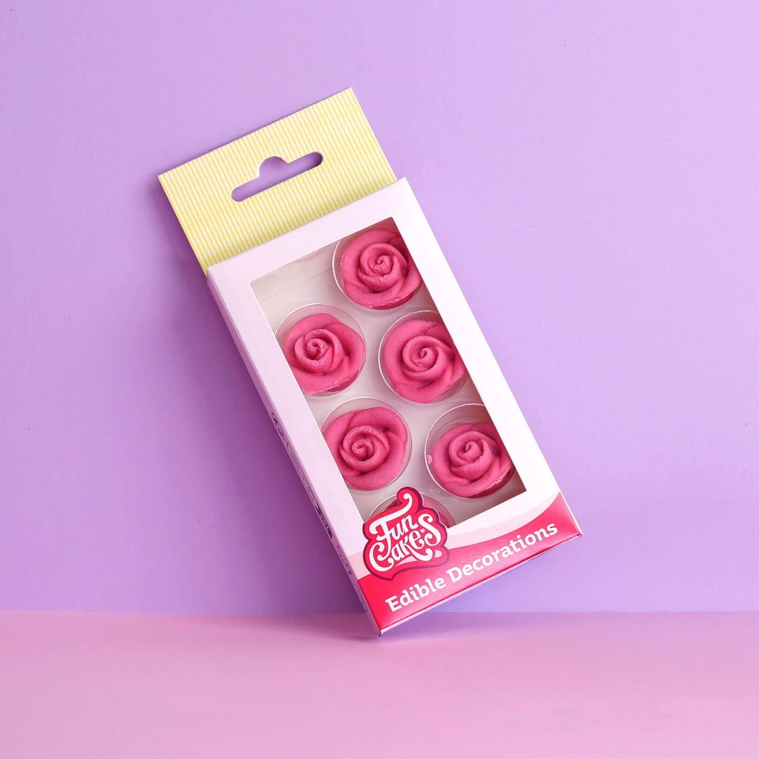 Pink Sugar Roses (set of 6)